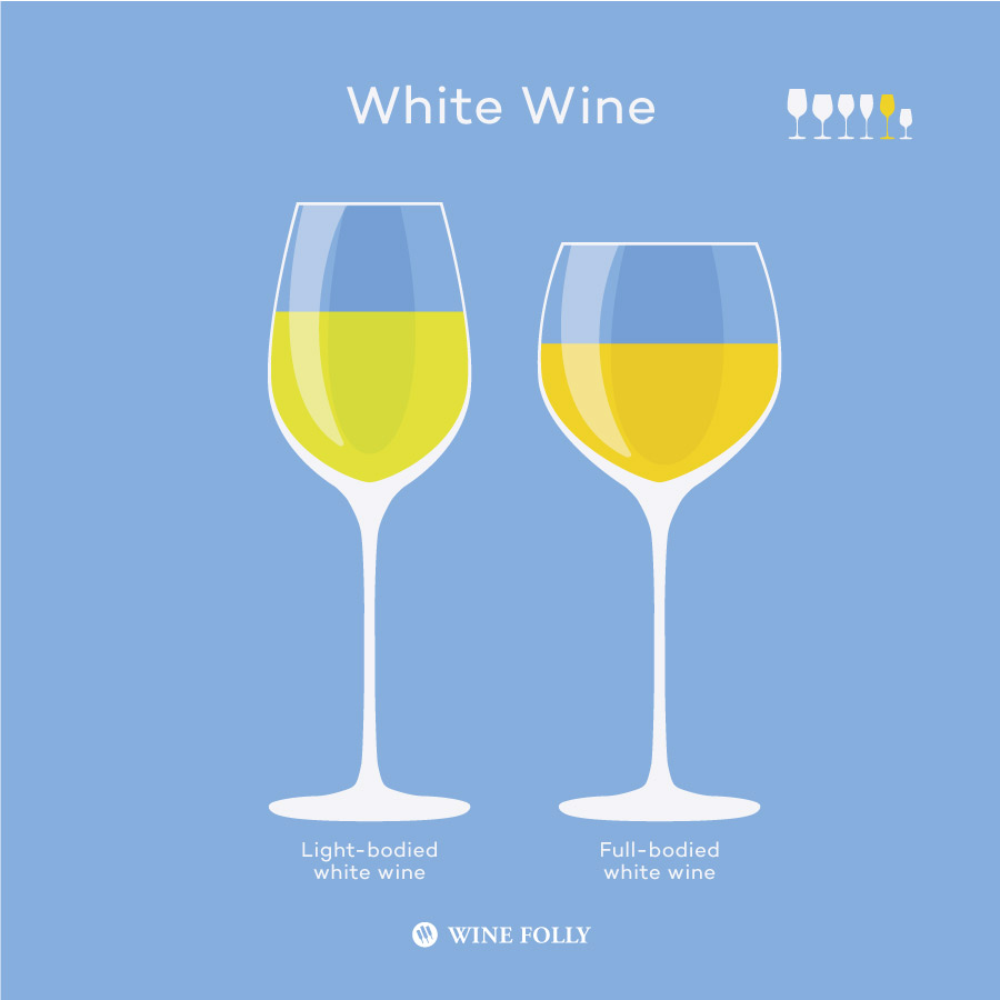 Types of white wine glasses by Wine Folly